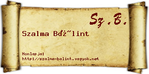 Szalma Bálint névjegykártya